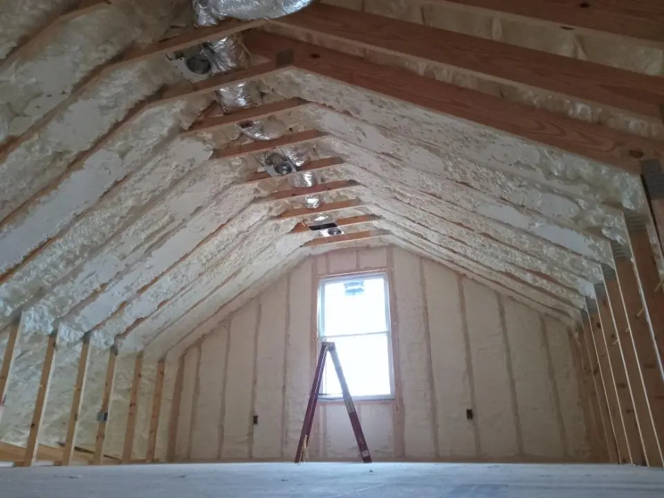 Spray foam roofing application for Crawl Space Insulation project in Robbinsdale